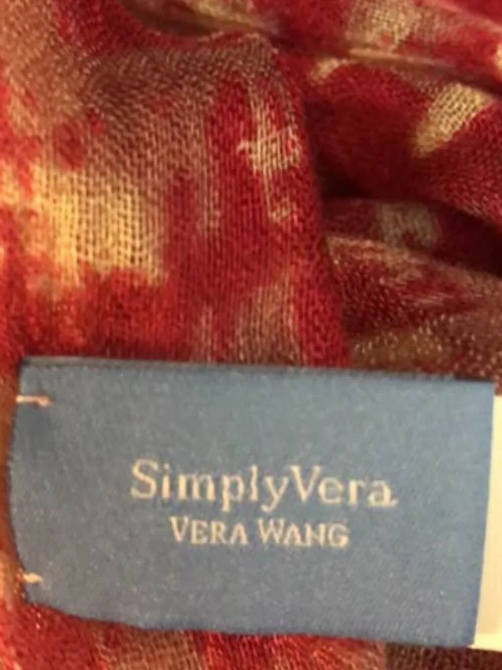 Vera Wang Scarf Red Cream